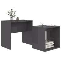 Thumbnail for Couchtisch-Set Hochglanz-Grau 48x30x45 cm Holzwerkstoff