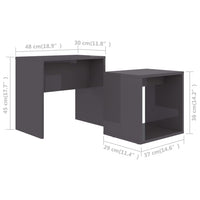 Thumbnail for Couchtisch-Set Hochglanz-Grau 48x30x45 cm Holzwerkstoff
