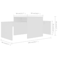 Thumbnail for Couchtisch-Set Weiß 100x48x40 cm Holzwerkstoff
