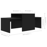 Thumbnail for Couchtisch-Set Schwarz 100x48x40 cm Holzwerkstoff