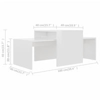 Thumbnail for Couchtisch-Set Hochglanz-Weiß 100x48x40 cm Holzwerkstoff