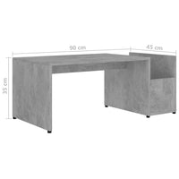 Thumbnail for Couchtisch Betongrau 90x45x35 cm Holzwerkstoff
