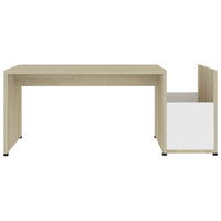 Thumbnail for Couchtisch Weiß Sonoma-Eiche 90x45x35 cm Holzwerkstoff
