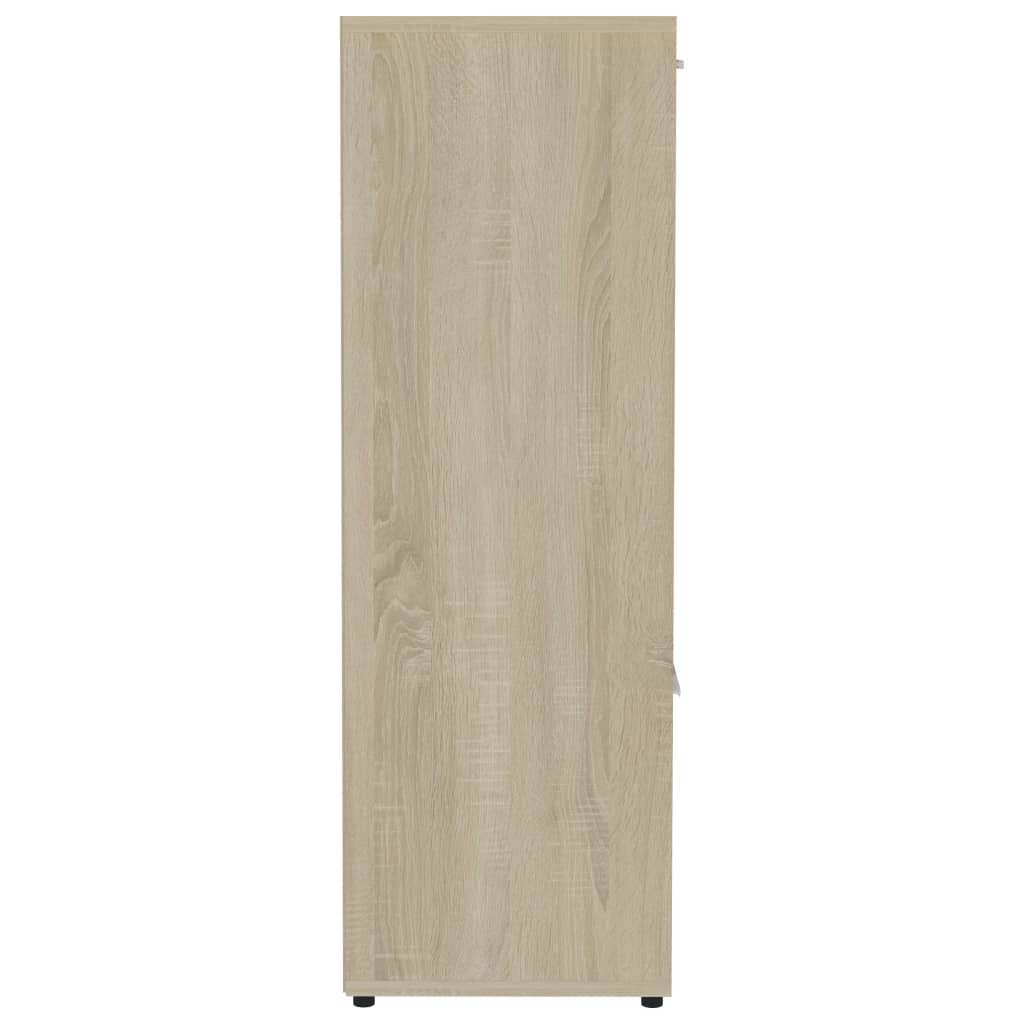 Bücherregal Weiß Sonoma-Eiche 90x30x90 cm Holzwerkstoff