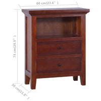 Thumbnail for Beistellschrank Klassisch Braun 60x30x75cm Massivholz Mahagoni