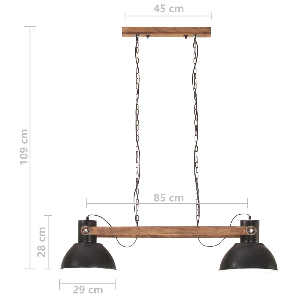 Hängelampe Industriestil 25 W Schwarz 109 cm E27