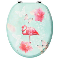 Thumbnail for Toilettensitz mit Deckel MDF Flamingo-Design