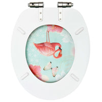 Thumbnail for Toilettensitz mit Soft-Close-Deckel MDF Flamingo-Design