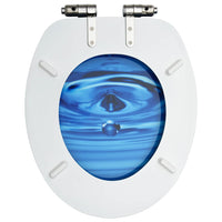 Thumbnail for Toilettensitz Soft-Close-Deckel MDF Blau Wassertropfen-Design