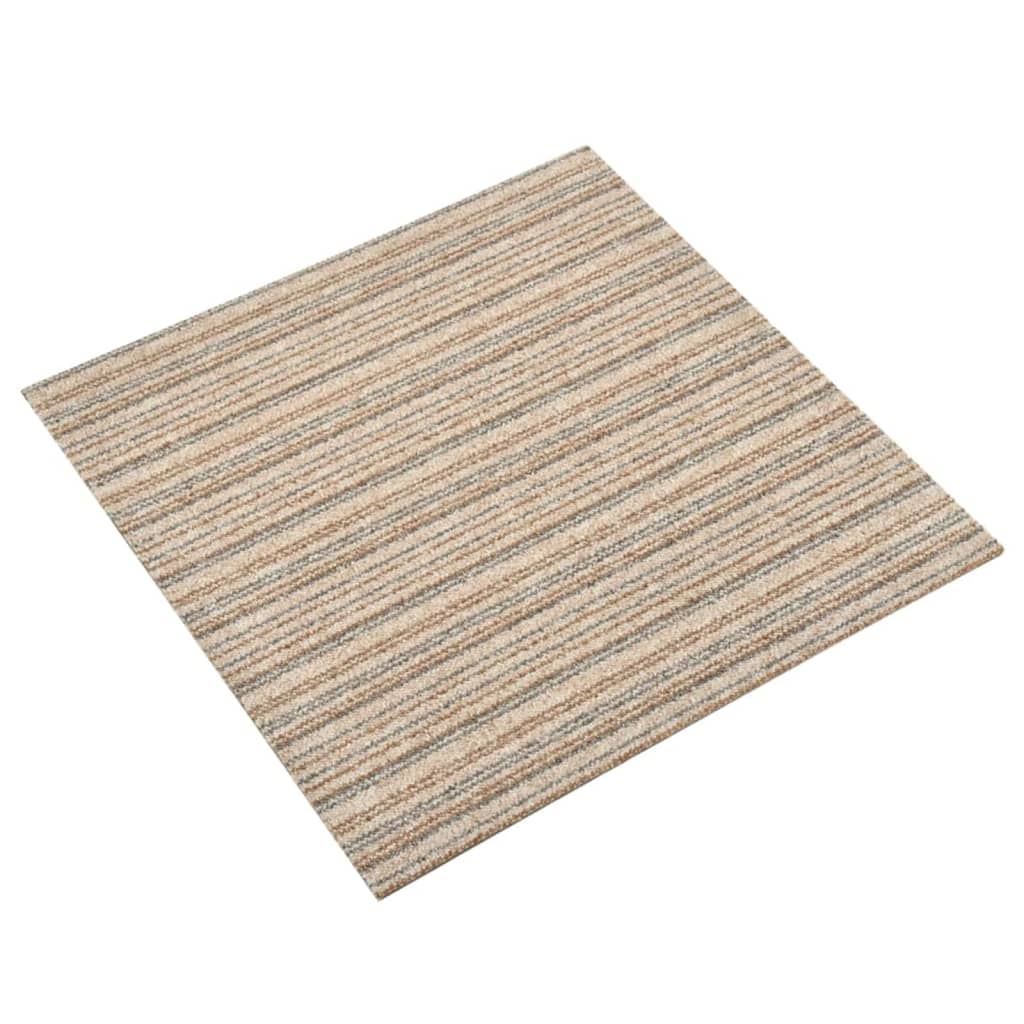 Teppichfliesen 20 Stk. 5 m² 50x50 cm Gestreift Beige