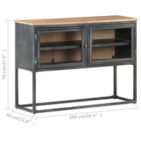 Thumbnail for Sideboard Grau 100x30x70 cm Massivholz Akazie
