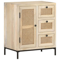 Thumbnail for Sideboard 60x35x70 cm Mango Massivholz und Rohrgeflecht