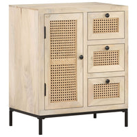 Thumbnail for Sideboard 60x35x70 cm Mango Massivholz und Rohrgeflecht