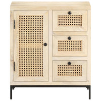 Thumbnail for Sideboard 60x35x70 cm Mango Massivholz und Rohrgeflecht
