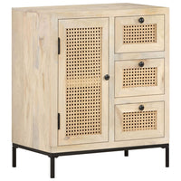 Thumbnail for Sideboard 60x35x70 cm Mango Massivholz und Rohrgeflecht