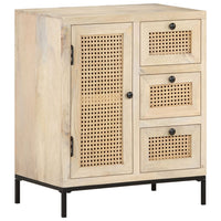 Thumbnail for Sideboard 60x35x70 cm Mango Massivholz und Rohrgeflecht