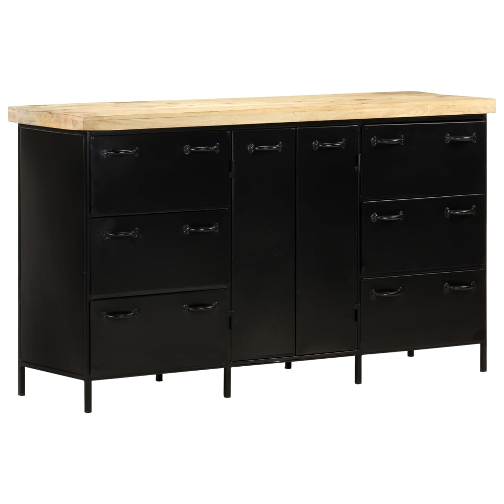 Sideboard 140x38x76 cm Raues Mangoholz