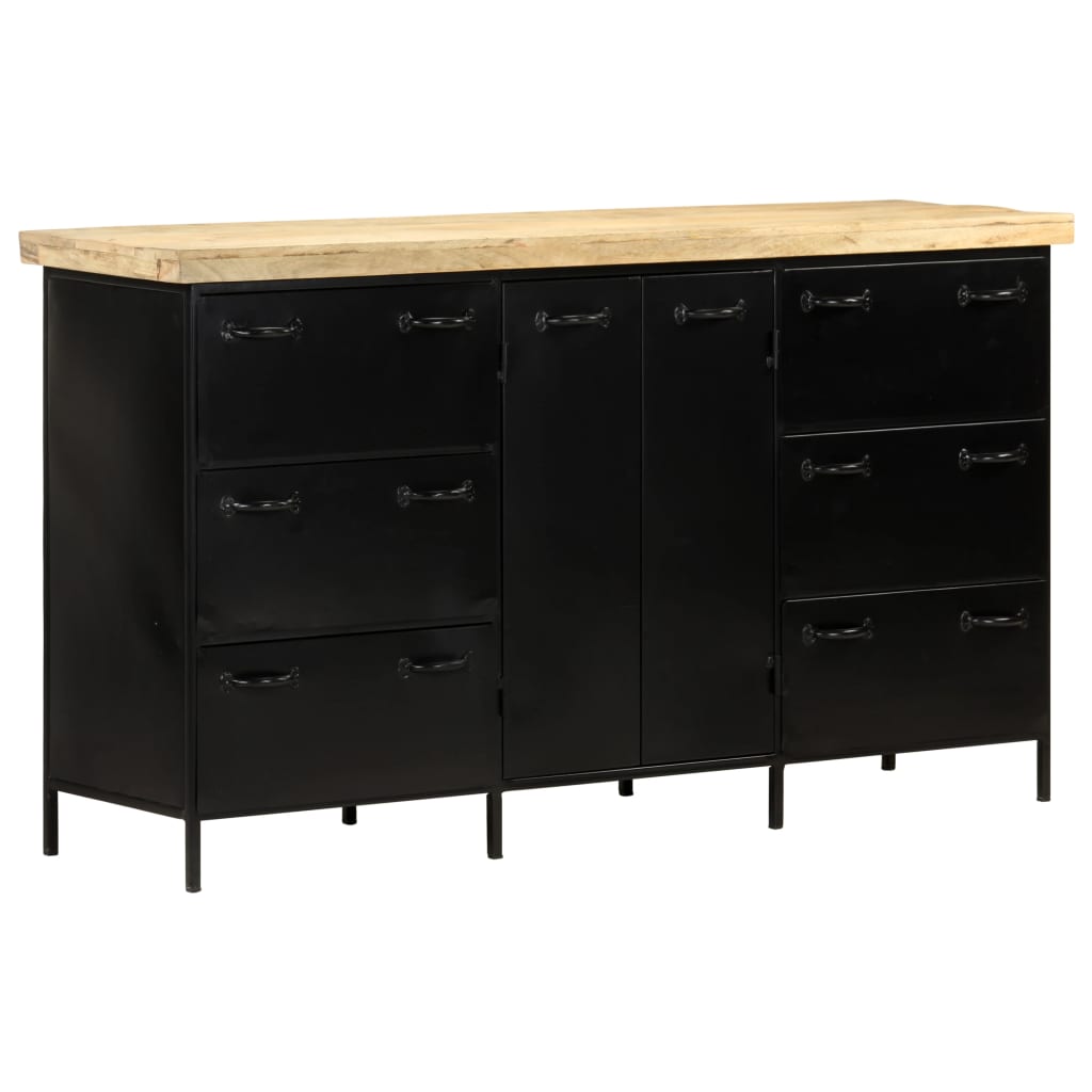Sideboard 140x38x76 cm Raues Mangoholz