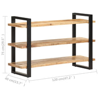 Thumbnail for Sideboard mit 3 Regalböden 120x40x75 cm Raues Mangoholz