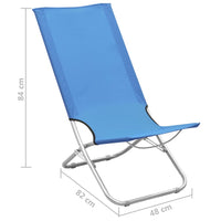 Thumbnail for Klappbare Strandstühle 2 Stk. Blau Stoff