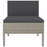 Thumbnail for Gartenstühle 3 Stk. mit Auflagen Poly Rattan Grau