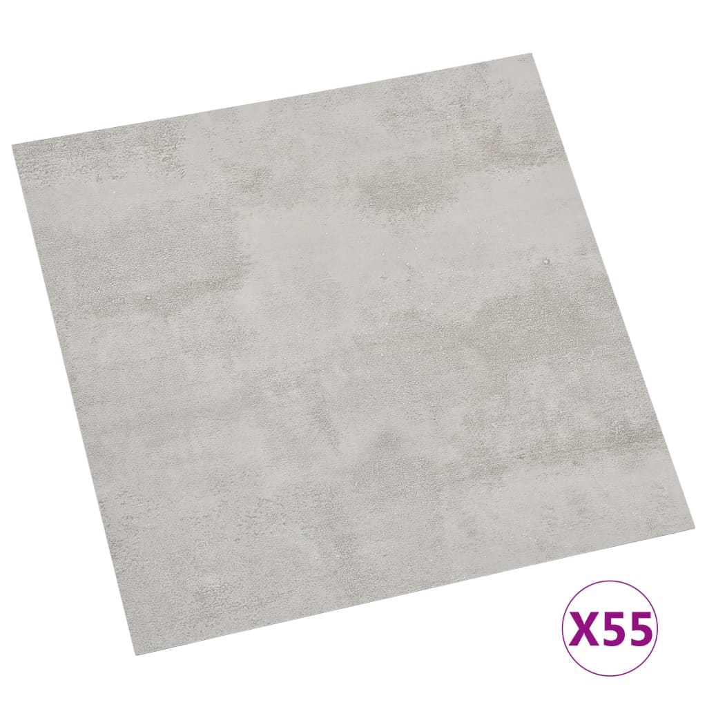 vidaXL PVC-Fliesen Selbstklebend 55 Stk. 5,11 m² Hellgrau