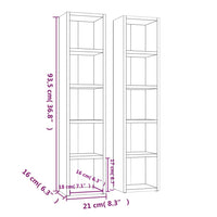Thumbnail for CD-Regale 2 Stk. Betongrau 21x16x93,5 cm Holzwerkstoff