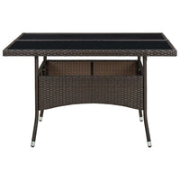 Thumbnail for Garten-Esstisch Braun Poly Rattan und Glas