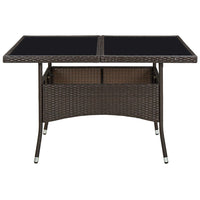 Thumbnail for Garten-Esstisch Braun Poly Rattan und Glas