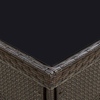 Thumbnail for Garten-Esstisch Braun Poly Rattan und Glas