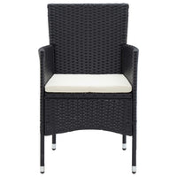 Thumbnail for Garten-Essstühle 4 Stk. Poly Rattan Schwarz