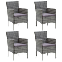 Thumbnail for Garten-Essstühle 4 Stk. Poly Rattan Grau