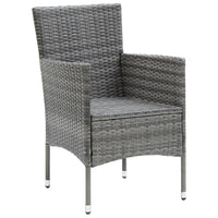 Thumbnail for Garten-Essstühle 4 Stk. Poly Rattan Grau
