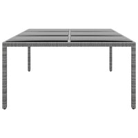 Thumbnail for Gartentisch 200x150x75 cm Hartglas und Poly Rattan Grau