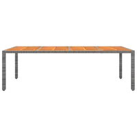 Thumbnail for Gartentisch Grau 250x100x75 cm Poly Rattan & Massivholz Akazie
