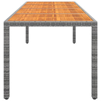 Thumbnail for Gartentisch Grau 250x100x75 cm Poly Rattan & Massivholz Akazie