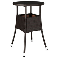 Thumbnail for Gartentisch Ø60x75 cm Hartglas und Poly Rattan Braun