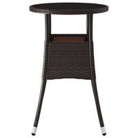 Thumbnail for Gartentisch Ø60x75 cm Hartglas und Poly Rattan Braun