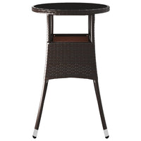 Thumbnail for Gartentisch Ø60x75 cm Hartglas und Poly Rattan Braun