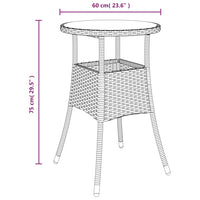 Thumbnail for Gartentisch Ø60x75 cm Hartglas und Poly Rattan Braun