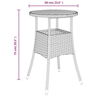Thumbnail for Gartentisch Ø60x75 cm Akazienholz und Poly Rattan Schwarz