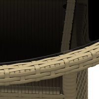 Thumbnail for Gartentisch Ø80x75 cm Hartglas und Poly Rattan Beige