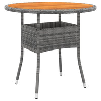 Thumbnail for Gartentisch Ø80x75 cm Akazienholz und Poly Rattan Grau