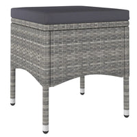 Thumbnail for 4-tlg. Gartenstuhl und Hocker Set Poly Rattan Grau