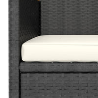 Thumbnail for 4-tlg. Gartenstuhl und Hocker Set Poly Rattan Schwarz