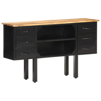 Thumbnail for Sideboard 110x30x65 cm Raues Mango-Massivholz und Stahl