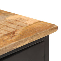 Thumbnail for Sideboard 110x30x65 cm Raues Mango-Massivholz und Stahl