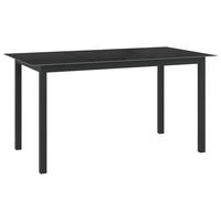 Thumbnail for Gartentisch Schwarz 150x90x74 cm Aluminium und Glas
