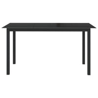 Thumbnail for Gartentisch Schwarz 150x90x74 cm Aluminium und Glas