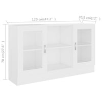 Thumbnail for Vitrinenschrank Weiß 120x30,5x70 cm Holzwerkstoff